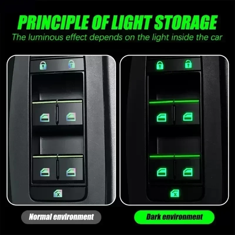 Car Accessories For Inside - 1세트 야광 자동차 버튼 스티커 -