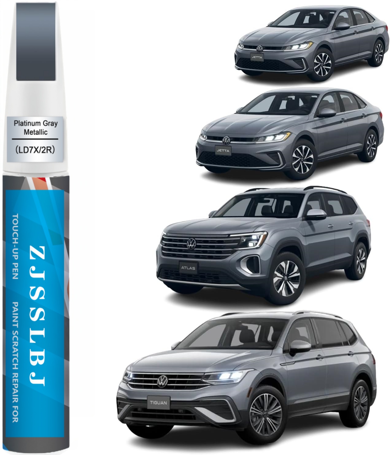 Car Scratch Remover Pen - 폭스바겐용 자동차 터치업 페인트(플래티넘 그레이 메탈릭(LD7X/2R)),