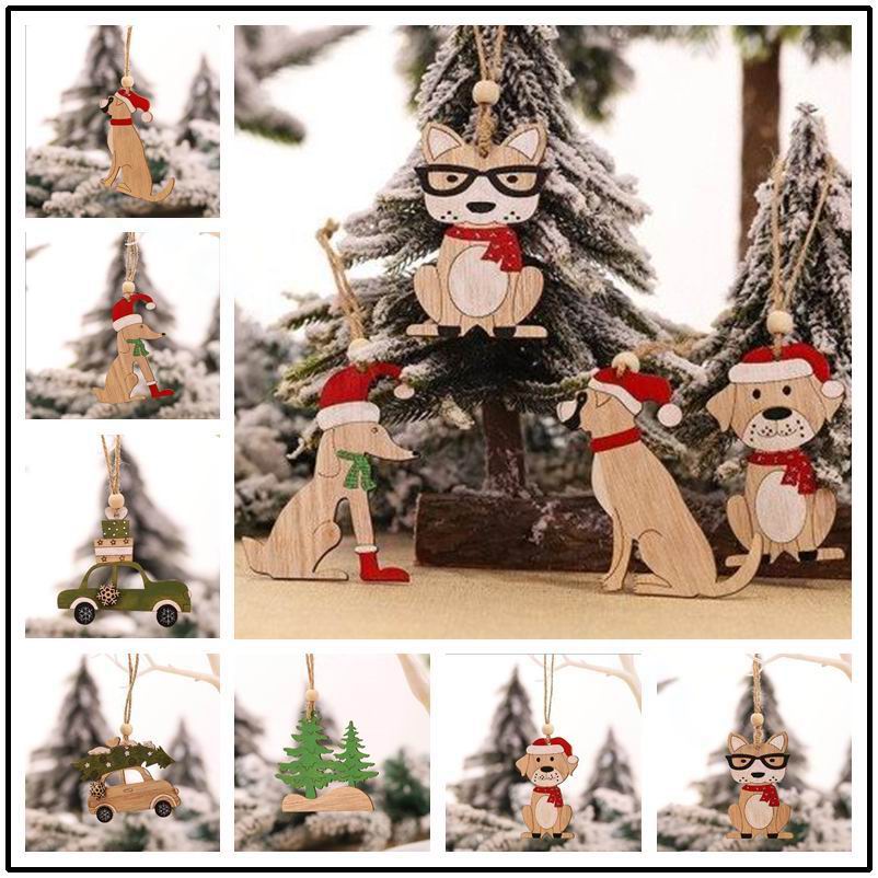 Car Accessories Xmas Gifts - 8개 크리스마스 펜던트 나무 장식품 자동차