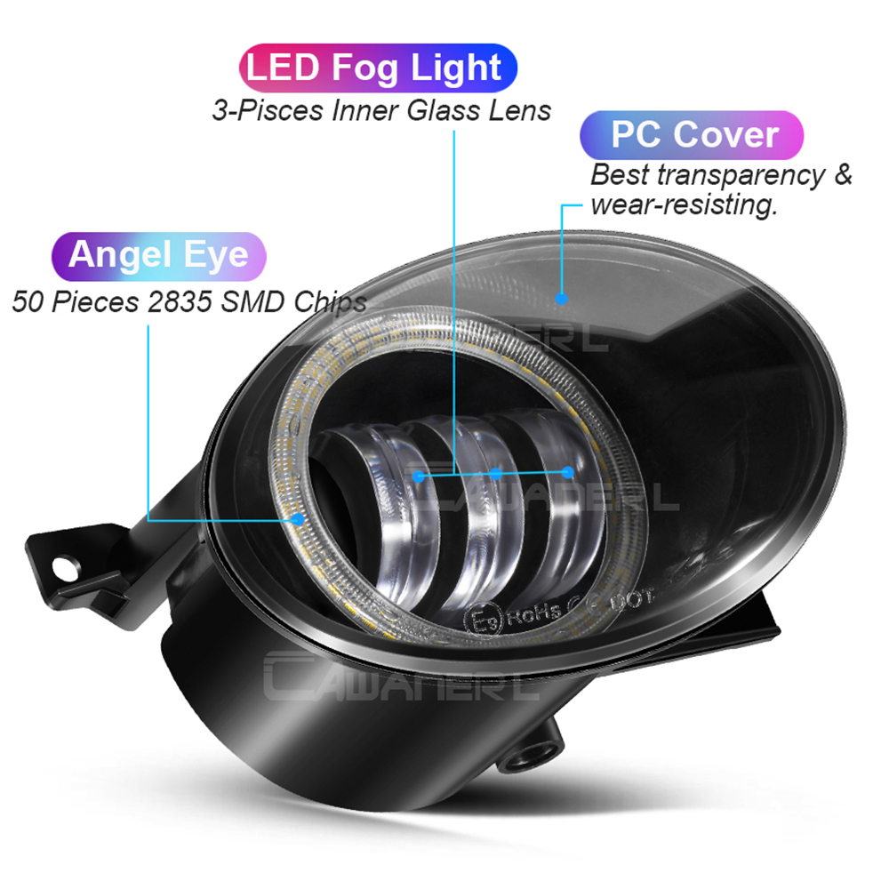 차량용 9006 캔버스 LED 안개등, 엔젤 아이 일광 - Car Accessories Xcent 리뷰 및 가격