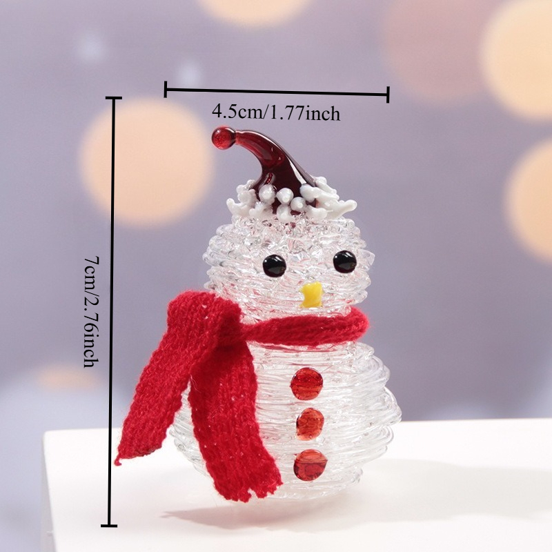 수제 유리 크리스마스 트리 눈사람 장식품 창의적인 휴일 - Car Accessories Xmas Gifts 리뷰 및 가격
