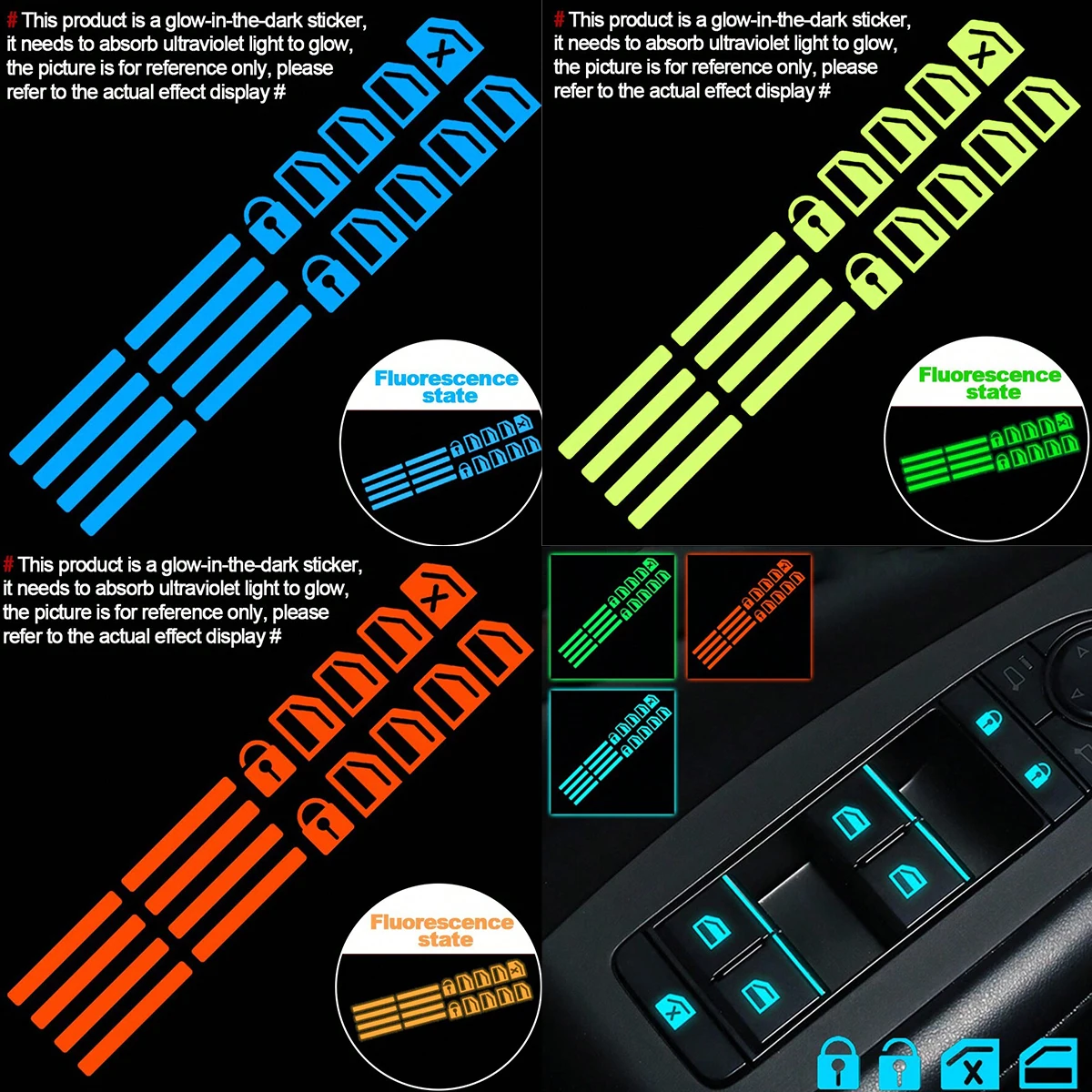 18개 자동차 창문 제어 버튼 야광 스티커, 자동차 내 - Car Accessories For Inside 리뷰 및 가격