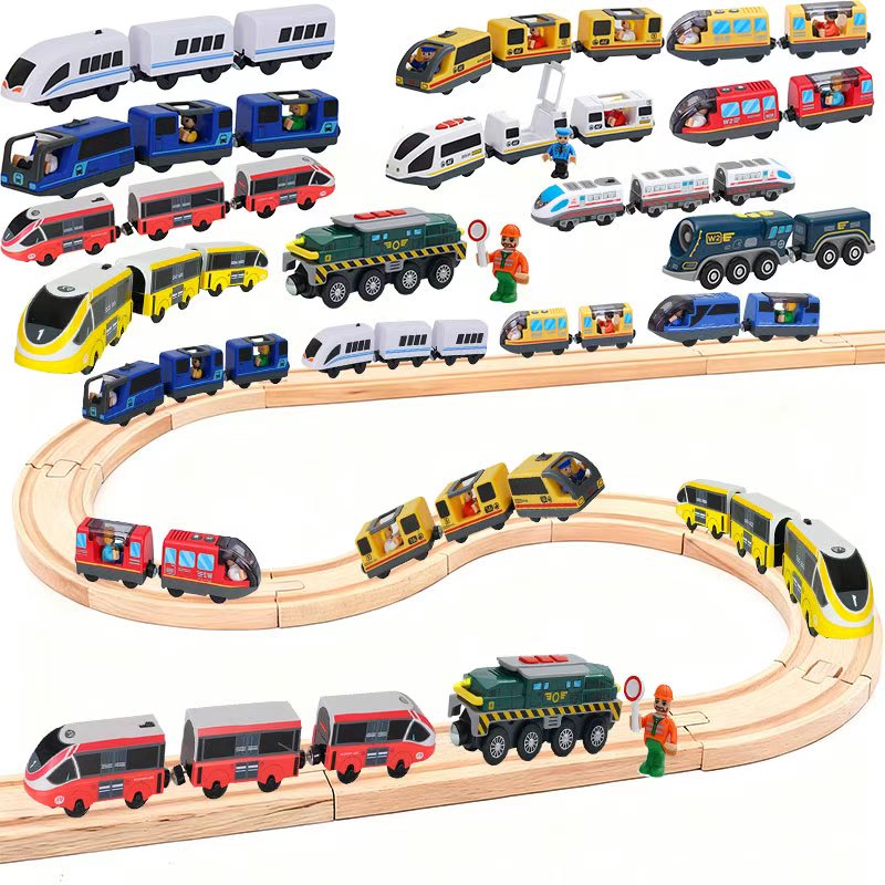 나무 철도 기차 기관차 자석 기차 장난감 전기차 나무  - Car Accessories Xmas Gifts 리뷰 및 가격