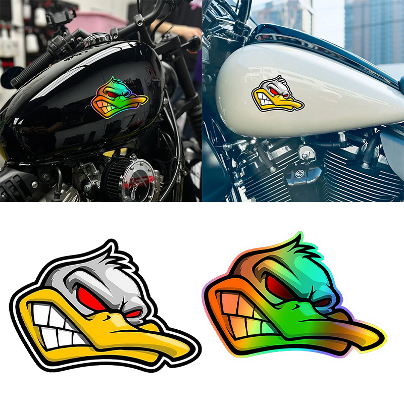 1PC 재미 있은 만화 화가 오리 머리 오토바이 스티커 - Car Accessories Quotes 리뷰 및 가격