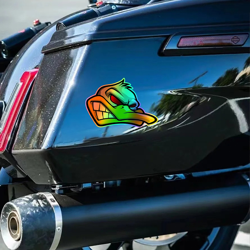 1PC 재미 있은 만화 화가 오리 머리 오토바이 스티커 - Car Accessories Quotes 리뷰 및 가격