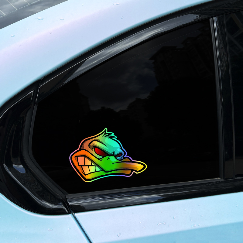 1PC 재미 있은 만화 화가 오리 머리 오토바이 스티커 - Car Accessories Quotes 리뷰 및 가격