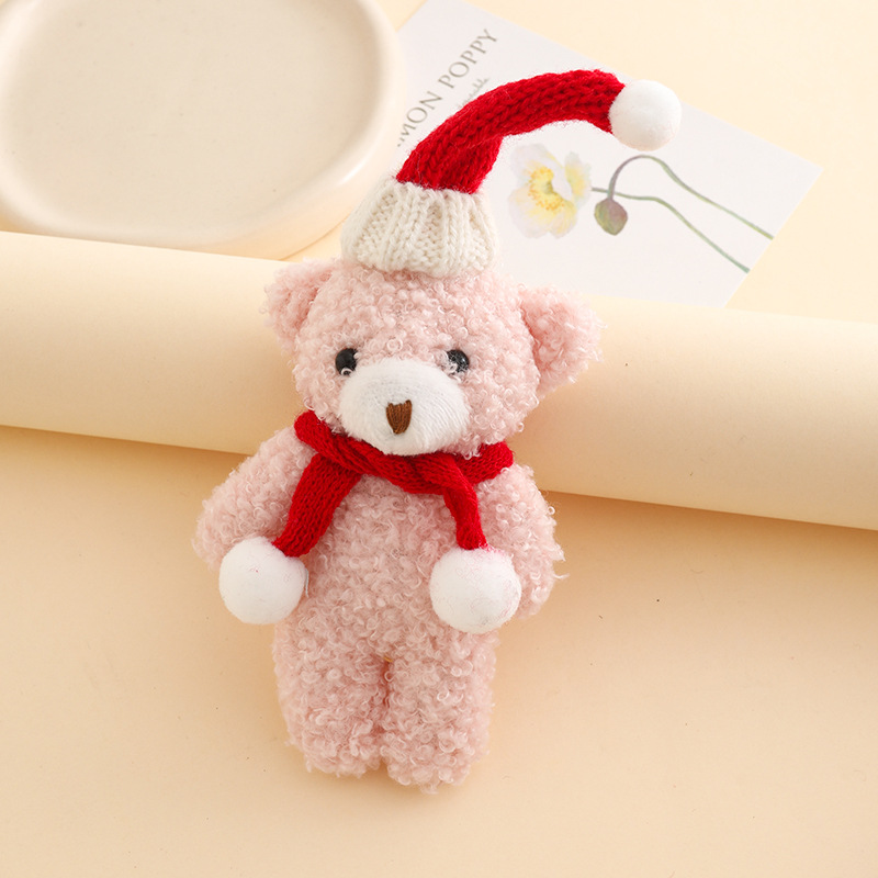 귀여운 크리스마스 테마 곰 열쇠고리 플러시 펜던트 만화 - Car Accessories Xmas Gifts 리뷰 및 가격