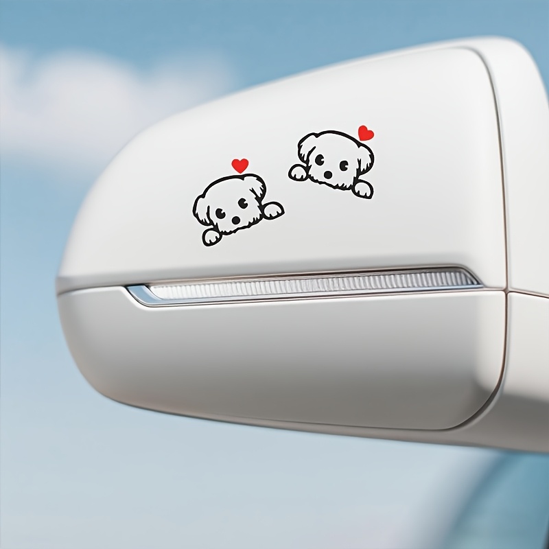 2PCS 귀여운 만화 개 재미있는 비닐 스티커 데칼 자 - Car Accessories Nz 리뷰 및 가격