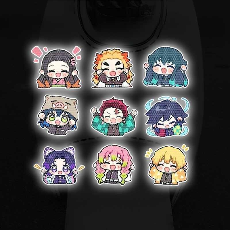 데몬 슬레이어 만화 캐릭터 자동차 반사 스티커, 전기차 - Car Accessories Decoration 리뷰 및 가격