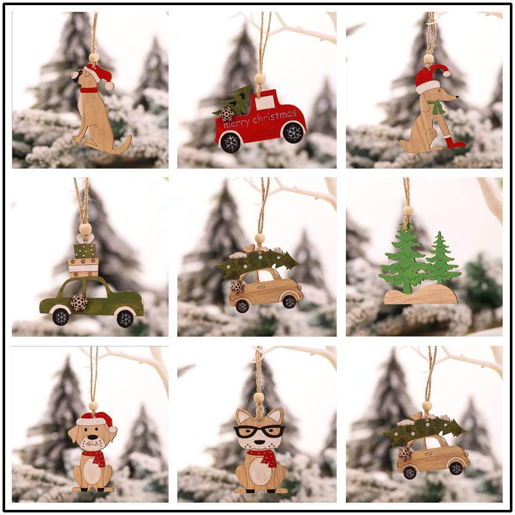 8개 크리스마스 펜던트 나무 장식품 자동차 개 모양 집 - Car Accessories Xmas Gifts 리뷰 및 가격